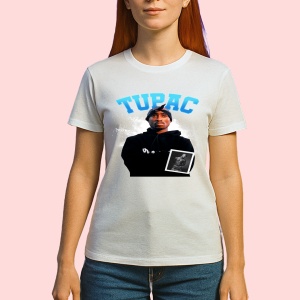 Tricou Tupac Hoodie Blue Logo, muzica Pop, Dama | Barbat | Copii