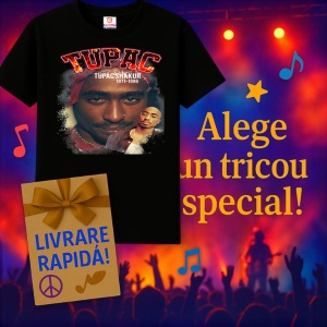 Tricou Tupac iconic duo, muzica Pop, Dama | Barbat | Copii, Culoare Negru - Img 15