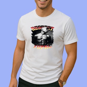 Tricou Tupac Respect Shirtless, muzica Rap, Dama | Barbat | Copii