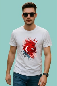 Tricou Turkiye Steag Splash Art, Copii | Dama | Barbat - Img 2