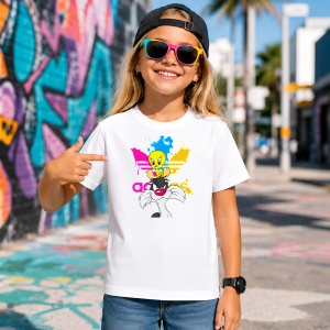 Tricou Tweety And Sylvester Urban Paint Drip Colorful Art, din bumbac 100% Copii | Dama | Barbat - Img 4