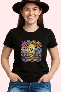 Tricou Tweety Rooster Microfon si soare, look fresh Copii | Dama | Barbat - Img 4