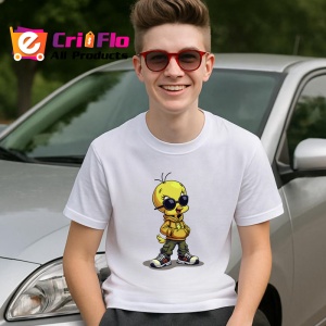 Tricou Tweety stil chill cu gluga si ochelari de soare Copii | Dama | Barbat Barbat - Img 9