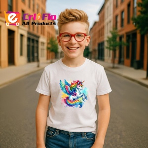 Tricou unicorn with wings flying smile, unicorn cu aripi zambitor si colorat, Copii | Dama | Barbat - Img 7