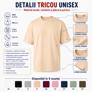 Tricou unisex bărbat oversize Malfini Stage 812, model larg și lejer, 100% bumbac - Img 2