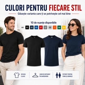 Tricou unisex clasic damă și bărbat Malfini Classic 101, 100% bumbac, 160 g/mp - Img 5