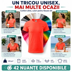 Tricou Unisex Damă / Bărbat Heavy New 137 – 100% Bumbac, Guler Rotund, 200 g/m², XS–5XL - Img 5