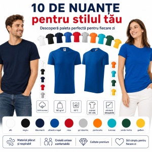 Tricou unisex damă și bărbat Malfini Element 145, 100% bumbac, 180 g/mp, XS–4XL - Img 7