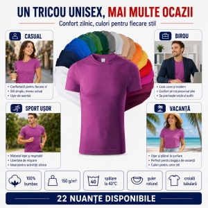 Tricou Unisex Damă și Bărbat model simplu tip Tommy - Img 8