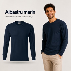 Tricou Unisex Damă și Bărbat Rimeck, Mânecă Lungă cu Manșete, 100% Bumbac, 160 g/m², S–3XL - Img 11