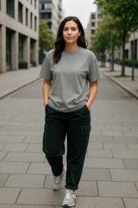 Tricou unisex oversize damă Malfini Stage 812, model larg și lejer, 100% bumbac - Img 25