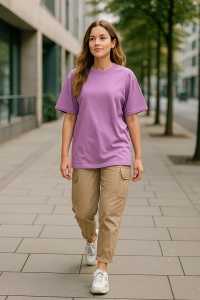 Tricou unisex oversize damă Malfini Stage 812, model larg și lejer, 100% bumbac - Img 35