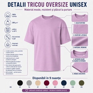 Tricou unisex oversize damă Malfini Stage 812, model larg și lejer, 100% bumbac - Img 3