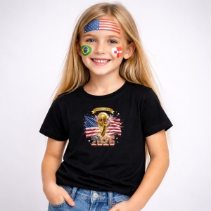 Tricou United States World Cup 2026 Fifa V2, din bumbac 100%, tricou negru, Copii | Dama | Barbat - Img 2
