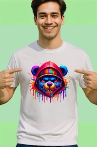 Tricou Urs cu hanorac colorat si atitudine urbana Copii | Dama | Barbat - Img 2