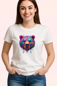 Tricou Urs curcubeu pictat in stil urban Copii | Dama | Barbat