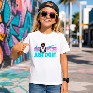 Tricou Urs Streetwear Cu Sapca Si Hanorac Stil Cartier, din bumbac 100% Copii | Dama | Barbat - Img 4