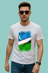 Tricou Uzbekistan Steag Splash Art, Copii | Dama | Barbat - Img 2