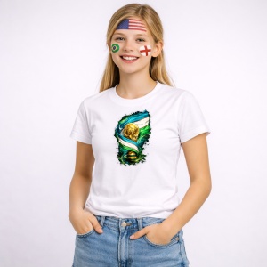 Tricou Uzbequistao World Cup Fifa 2026, din bumbac 100%, tricou alb, Copii | Dama | Barbat
