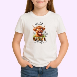 Tricou Vaca Boring Amuzanta Ochelari Soare, din bumbac 100% , tricou alb pentru Copii | Dama | Barbat
