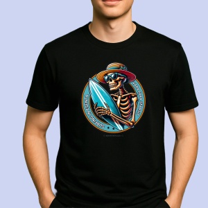 Tricou Vara Fara Sfarsit , Surfing in esenta Negru, Skeleton Summer Surf Beach Negru, Copii | Dama | Barbat - Img 2