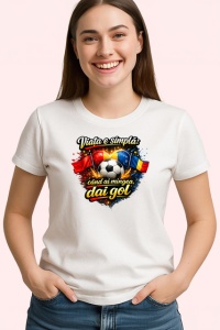 Tricou Viata E Simpla Cand Ai Minge Dai Gol Fotbal, din bumbac 100% , tricou alb pentru Copii | Dama | Barbat - Img 2