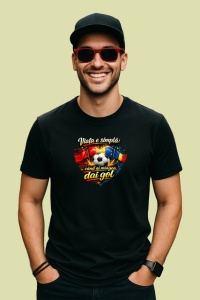 Tricou Viata E Simpla Cand Ai Minge Dai Gol Fotbal, din bumbac 100%, tricou negru Copii | Dama | Barbat - Img 3