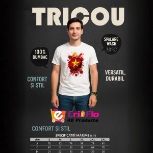 Tricou Vietnam Steag Splash Art, Copii | Dama | Barbat - Img 6