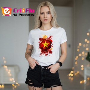 Tricou Vietnam Steag Splash Art, Copii | Dama | Barbat