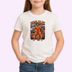 Tricou Virgil Van Dijk Olanda Fundas Capitan Fotbal, din bumbac 100% , tricou alb pentru Copii | Dama | Barbat - Img 2