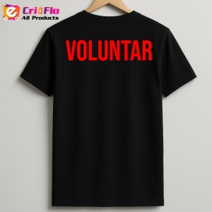 Tricou VOLUNTAR, Personalizat | Unisex Dama si Barbat, Negru - Img 2