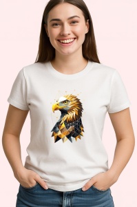 Tricou Vultur Auriu Ilustratie Poligonala, Copii | Dama | Barbat - Img 4