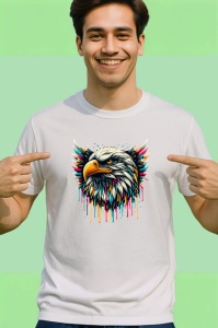 Tricou Vultur colorat putere si libertate in arta urbana Copii | Dama | Barbat - Img 2