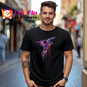 Tricou Vultur in zbor in stil pop art fundal alb Copii | Dama | Barbat, culoare negru