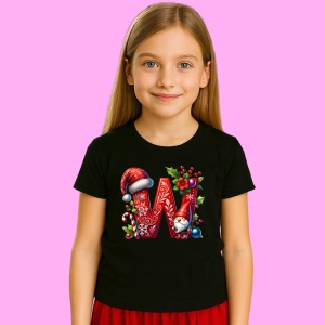 Tricou W Litere Craciun Cu Spiridus Si Caciula Mos, din bumbac 100% Copii | Dama | Barbat - Img 2