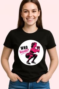 Tricou Who Wants Fata Sportiva Roz, Copii | Dama | Barbat, culoare negru - Img 4
