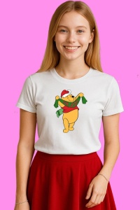 Tricou Winnie Cu Fular Oh Joy, din bumbac 100%, tricou alb, Copii | Dama | Barbat - Img 3