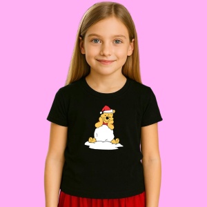 Tricou Winnie Cu Zapada Si Zambet Fericit, din bumbac 100% Copii | Dama | Barbat - Img 2