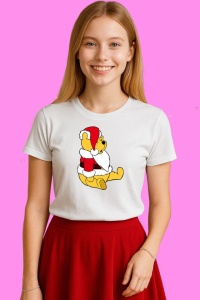 Tricou Winnie Sezut Craciun, din bumbac 100%, tricou alb, Copii | Dama | Barbat - Img 3