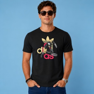Tricou Wolverine X-Men Urban Street Style Logo Auriu Negru Art, din bumbac 100%, tricou negru, Copii | Dama | Barbat