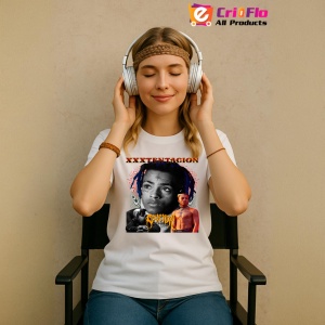 Tricou xxxtentacion black gold, muzica Hip-Hop / Trap, Dama | Barbat | Copii - Img 9