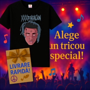 Tricou xxxtentacion desen digital, muzica Hip-Hop / Alternative Rap, Dama | Barbat | Copii, Culoare Negru - Img 7