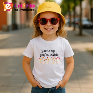 Tricou Youre My Perfect Match Design Minimalist V1, din bumbac 100% , tricou alb pentru Copii | Dama | Barbat - Img 4