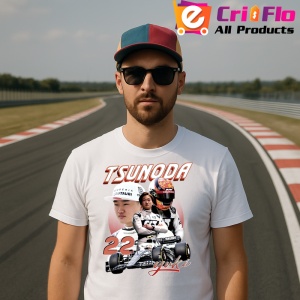 Tricou Yuki Tsunoda Colaj Costum Alb Si Masina Alfatouri Formula 1, Copii | Dama | Barbat - Img 4