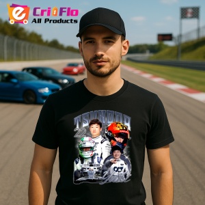 Tricou Yuki Tsunoda Poster Echipa Alfatouri Costum Alb Formula 1, Copii | Dama | Barbat - Img 8
