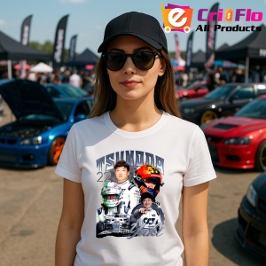 Tricou Yuki Tsunoda Poster Echipa Alfatouri Costum Alb Formula 1, Copii | Dama | Barbat - Img 8