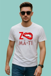Tricou Z Ma-Ti Buze Rosii Muscate Mesaj Amuzant Ironic, din bumbac 100% , tricou alb pentru Copii | Dama | Barbat - Img 3