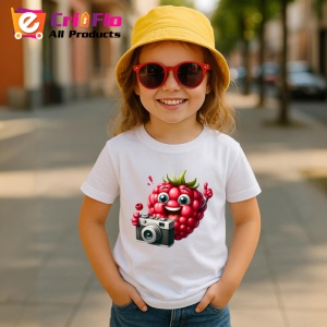 Tricou Zmeura amuzanta de vara fotograf, Fructe, Copii | Dama - Img 4