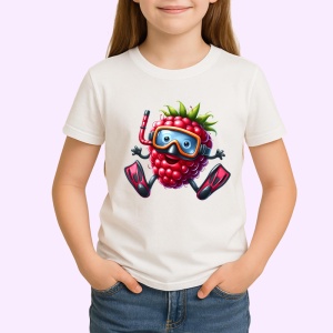 Tricou Zmeura amuzanta de vara scafandru, Fructe, Copii | Dama