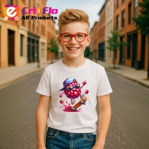 Tricou Zmeura amuzanta de vara skateboard, Fructe, Copii | Dama - Img 5